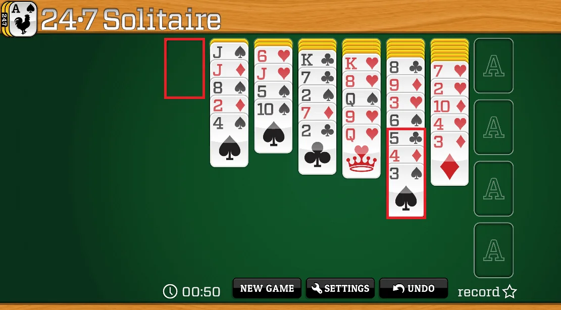 Klondike solitaire turn 3